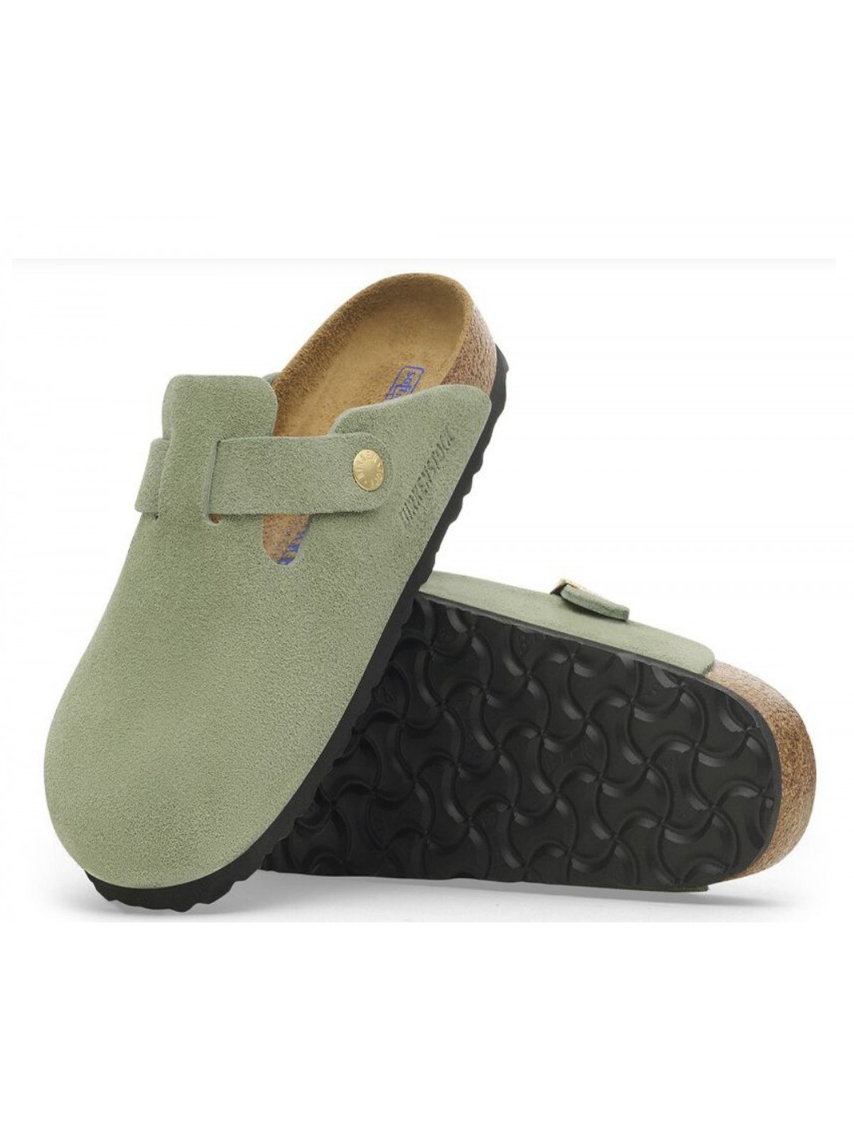 Birkenstock Boston Green Tea Lit de pied souple